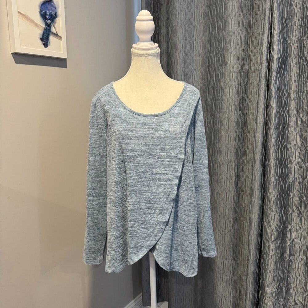 Milk Nursingwear Women's Light Blue Tulip-Front Top Size L